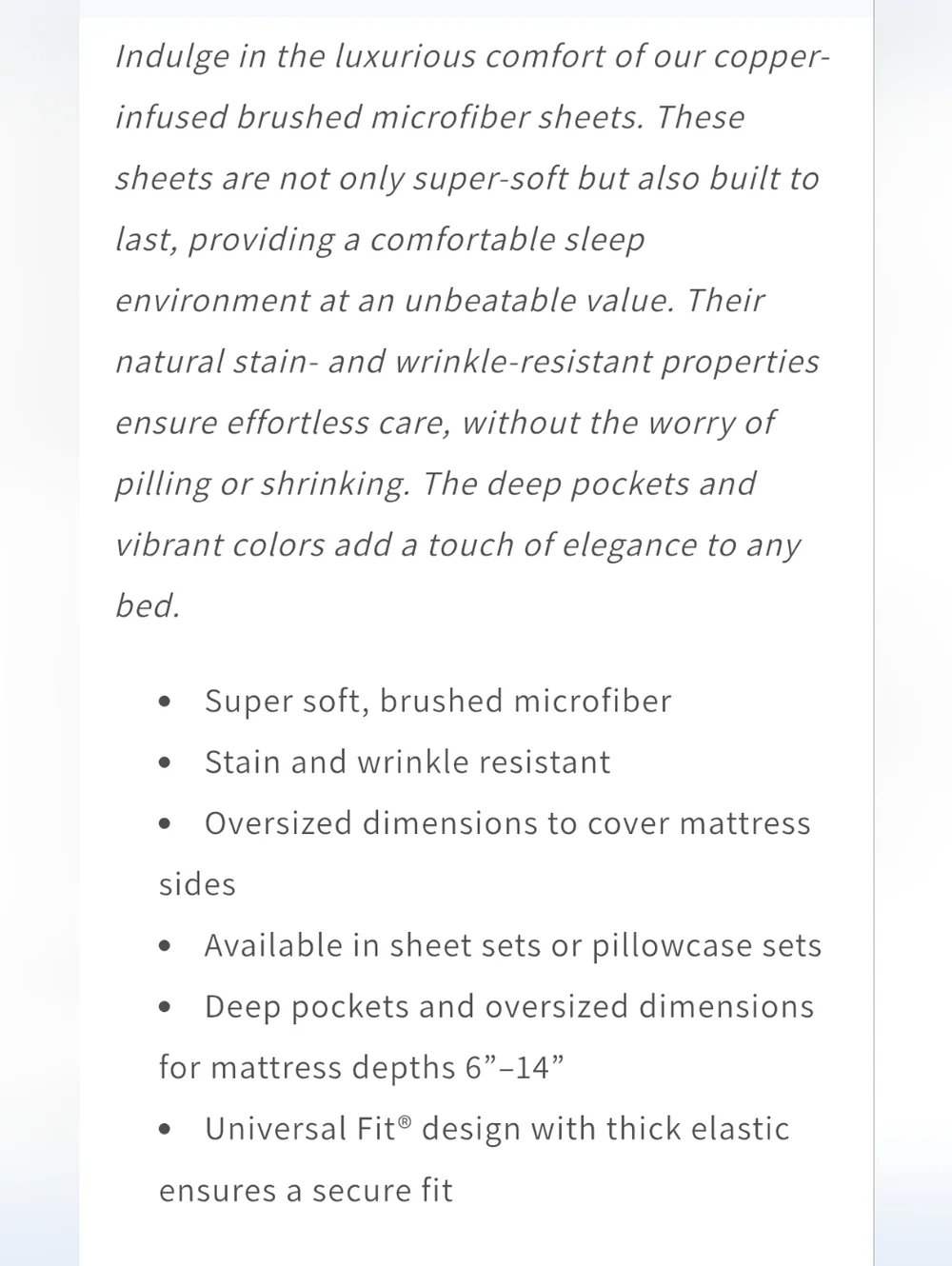 Superior Sleep Copper Stardust Microfiber Split King Sheet Set
